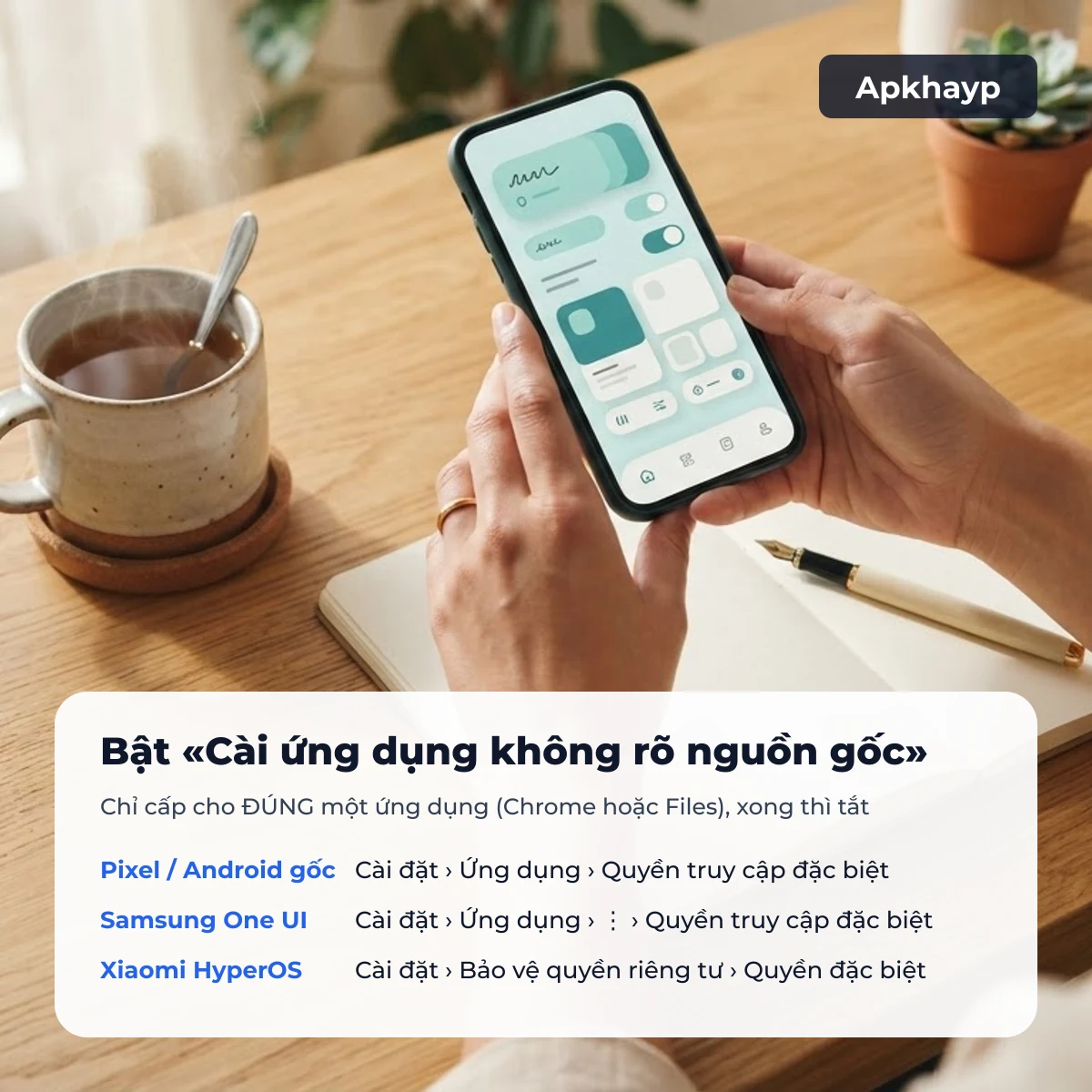 Đường dẫn bật cài ứng dụng không rõ nguồn gốc trên Pixel, Samsung, Xiaomi